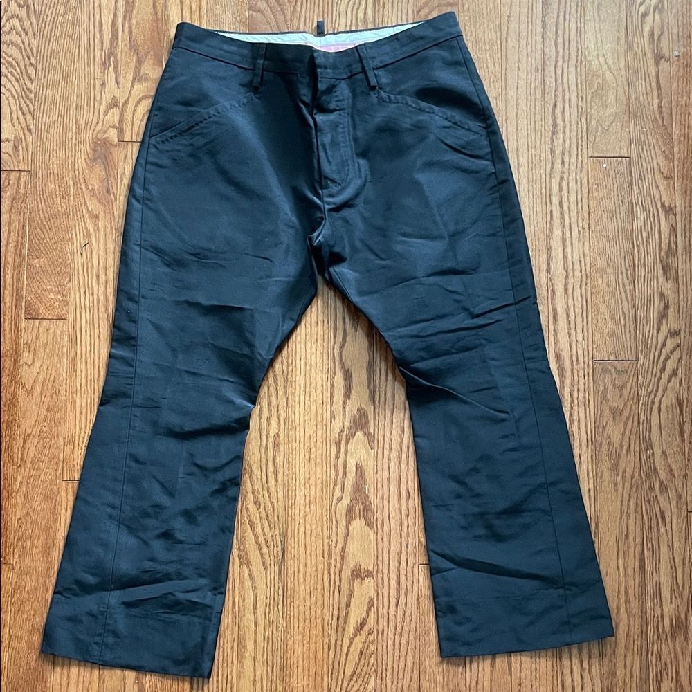 DSquared2 Black Cotton Silk Blend Cropped Pants Sz 42